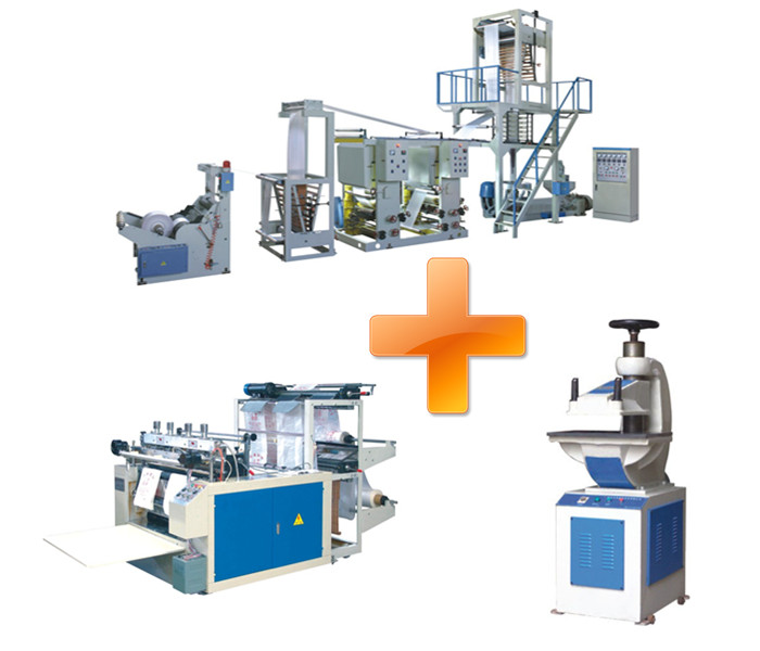 吹膜印刷一體機(jī)+熱切制袋機(jī)+液壓沖口機(jī)（標(biāo)準(zhǔn)型）